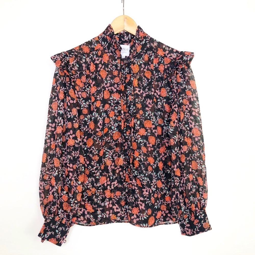 Miss Los Angeles Analeigh Floral button-down blouse